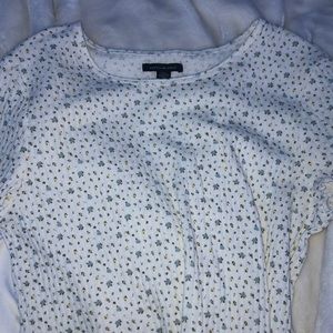 White Floral Size L Top